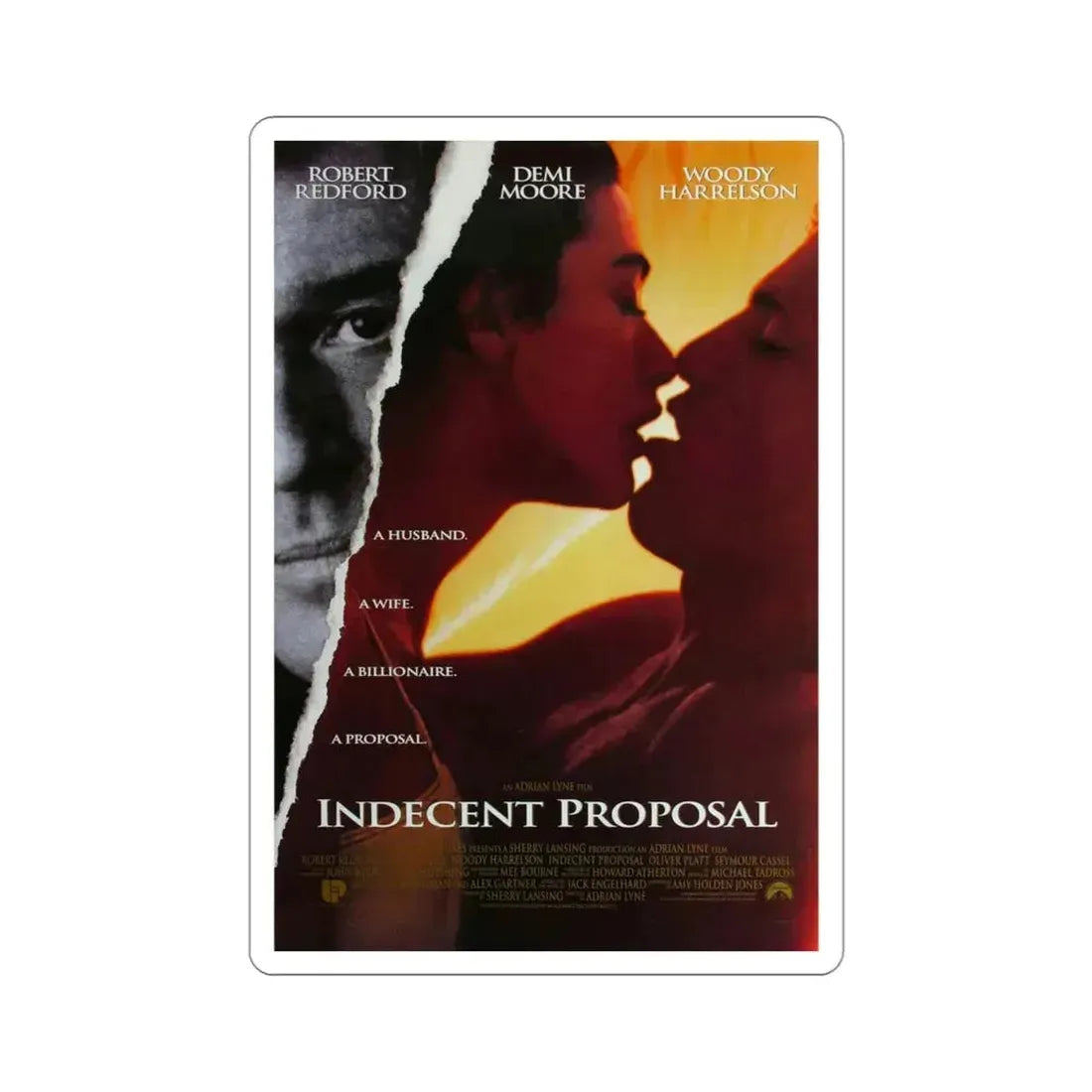 Indecent Proposal 1993 Movie Poster STICKER Vinyl Die-Cut Decal 4 Inch - The Sticker Space