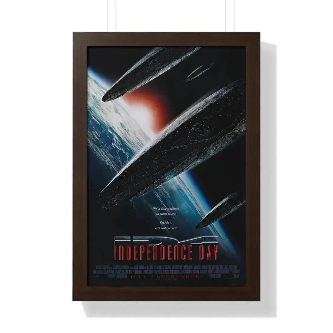 INDEPENDENCE DAY 1996 - Framed Movie Poster 16″ x 24″ Walnut - The Sticker Space