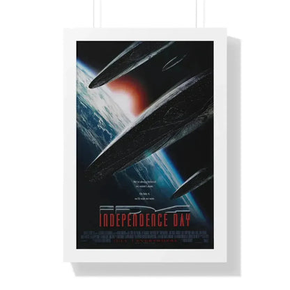 INDEPENDENCE DAY 1996 - Framed Movie Poster 16″ x 24″ White - The Sticker Space