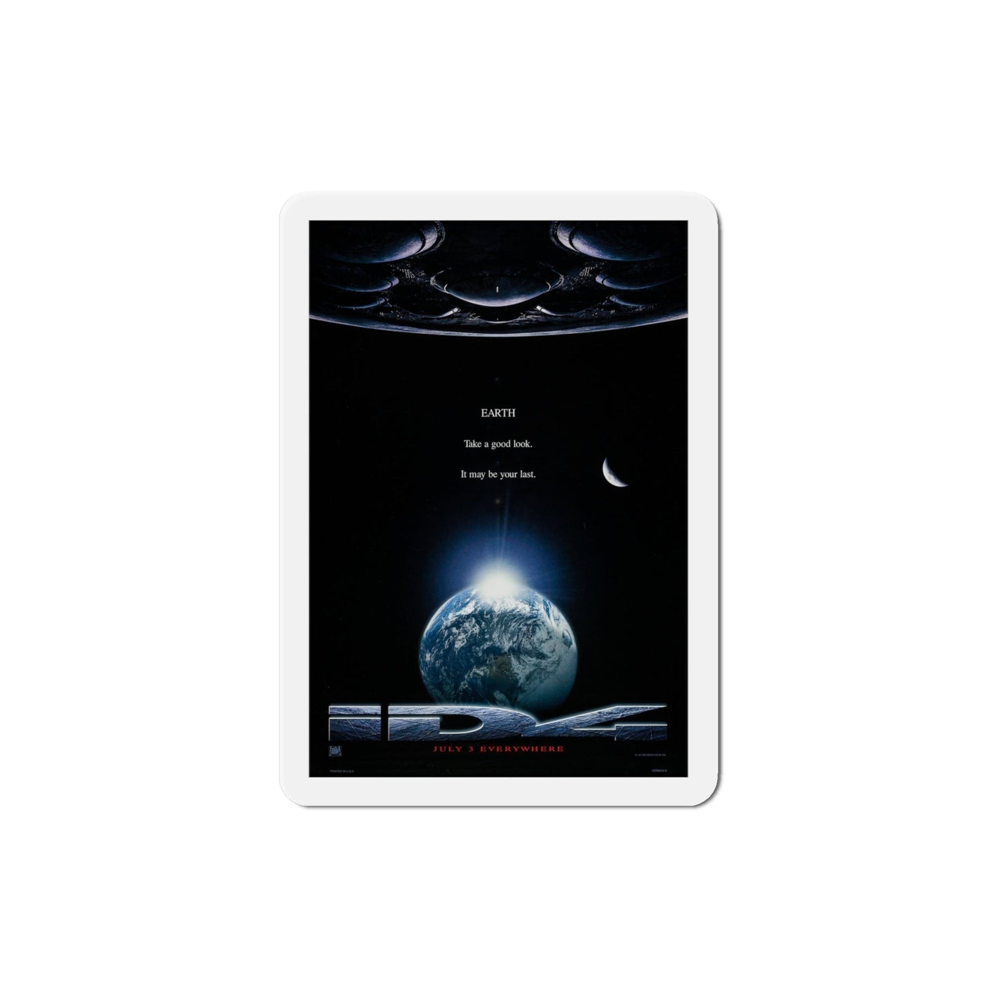 Independence Day 1996 Movie Poster Die-Cut Magnet-4" x 4"-The Sticker Space