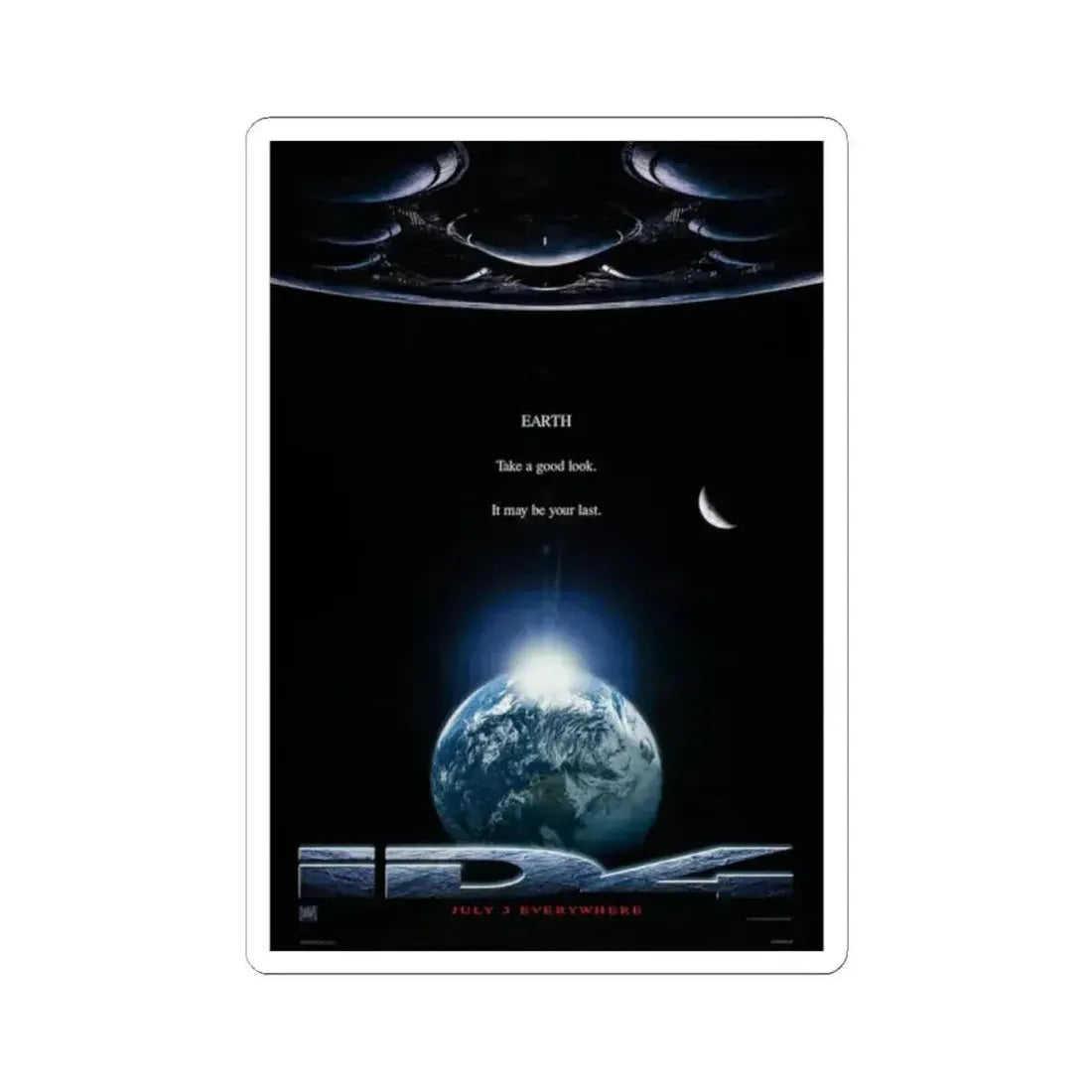 Independence Day 1996 Movie Poster - STICKER Vinyl Kiss-Cut Decal 2 Inch White - The Sticker Space