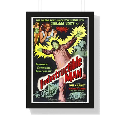 INDESTRUCTIBLE MAN 1956 - Framed Movie Poster 16″ x 24″ Black - The Sticker Space