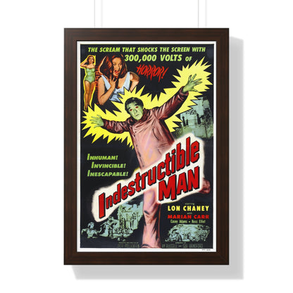 INDESTRUCTIBLE MAN 1956 - Framed Movie Poster-16″ x 24″-The Sticker Space