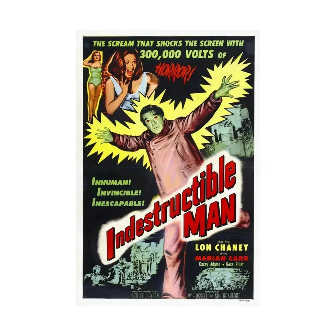 INDESTRUCTIBLE MAN 1956 - Paper Movie Poster - The Sticker Space