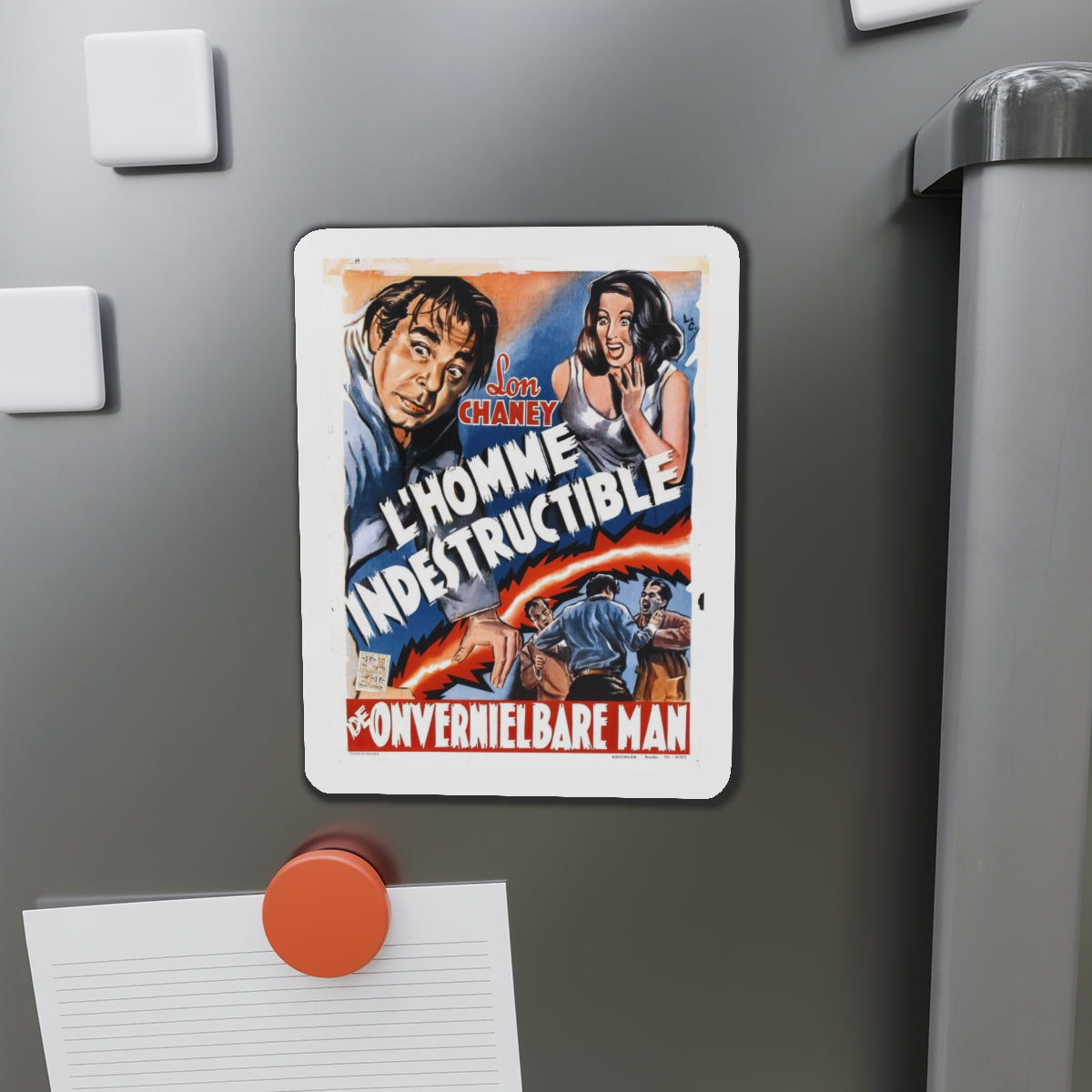 INDESTRUCTIBLE MAN (BELGIAN) 1956 Movie Poster - Refrigerator Magnet-The Sticker Space