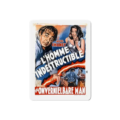 INDESTRUCTIBLE MAN (BELGIAN) 1956 Movie Poster - Refrigerator Magnet 6 Inch Die-Cut - The Sticker Space