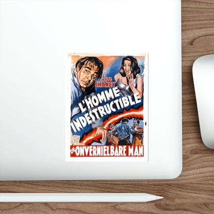 INDESTRUCTIBLE MAN (BELGIAN) 1956 Movie Poster STICKER Vinyl Die-Cut Decal-The Sticker Space