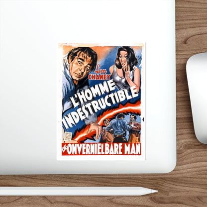 INDESTRUCTIBLE MAN (BELGIAN) 1956 Movie Poster STICKER Vinyl Die-Cut Decal-The Sticker Space