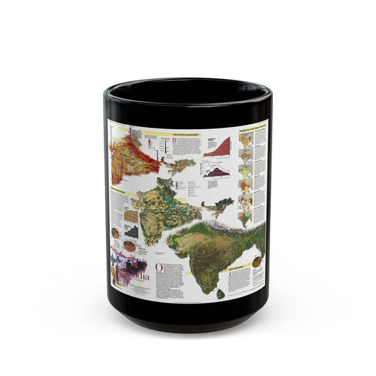 India (1997) (Map) Black Coffee Mug-15oz-The Sticker Space