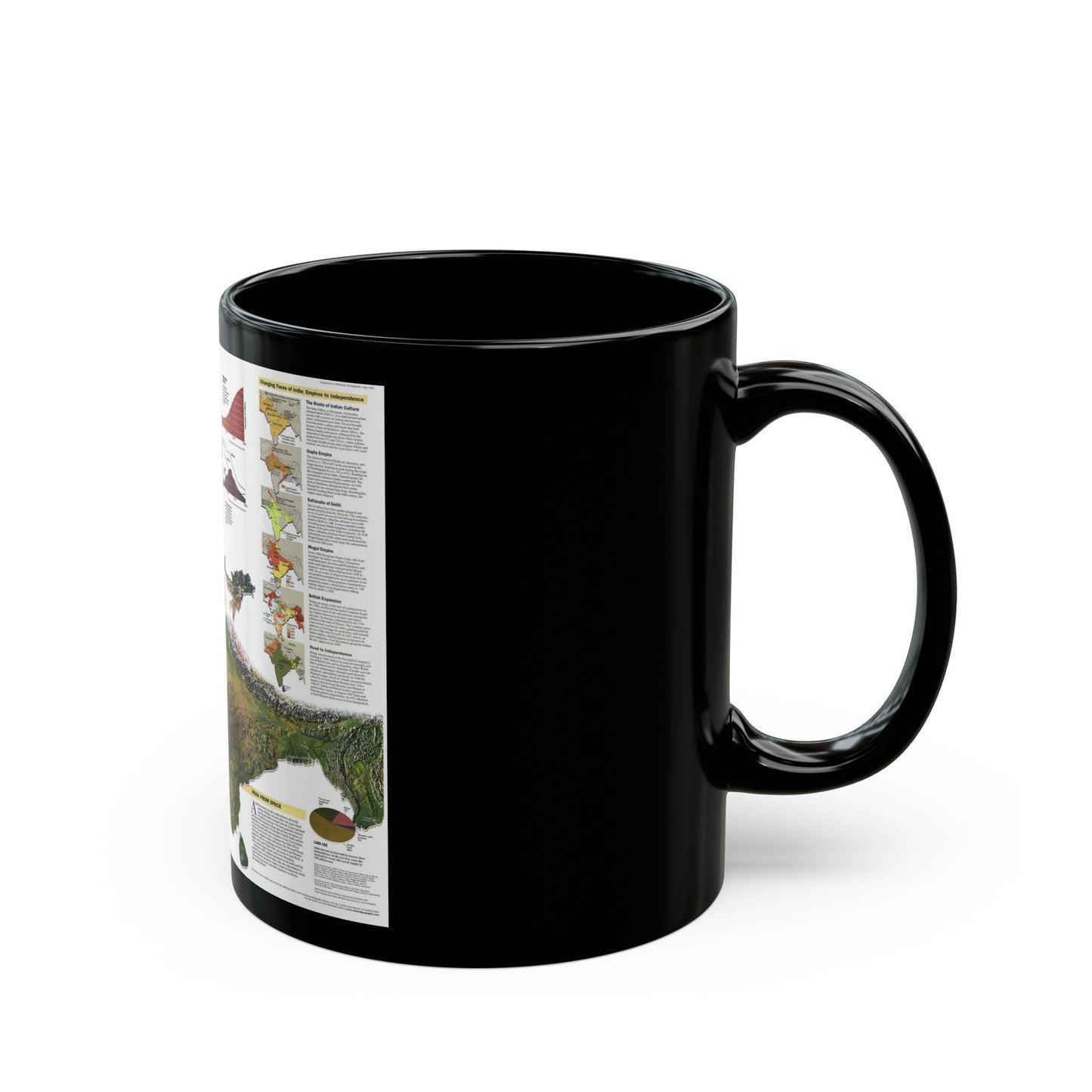 India (1997) (Map) Black Coffee Mug-The Sticker Space