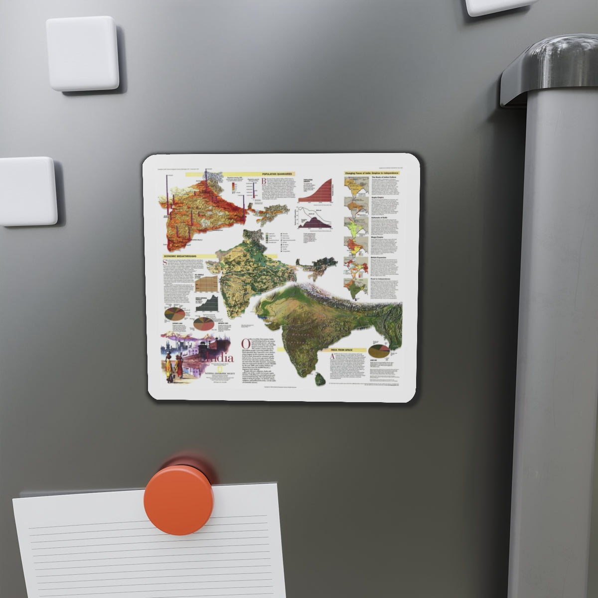 India (1997) (Map) Refrigerator Magnet-The Sticker Space