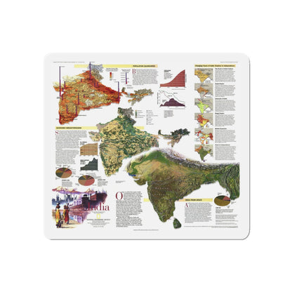 India (1997) (Map) Refrigerator Magnet-5" x 5"-The Sticker Space