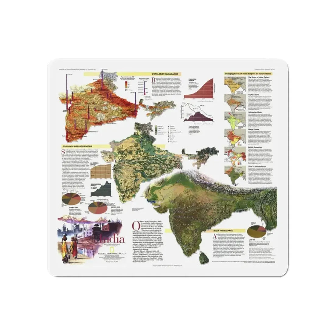 India (1997) (Map) Refrigerator Magnet - The Sticker Space
