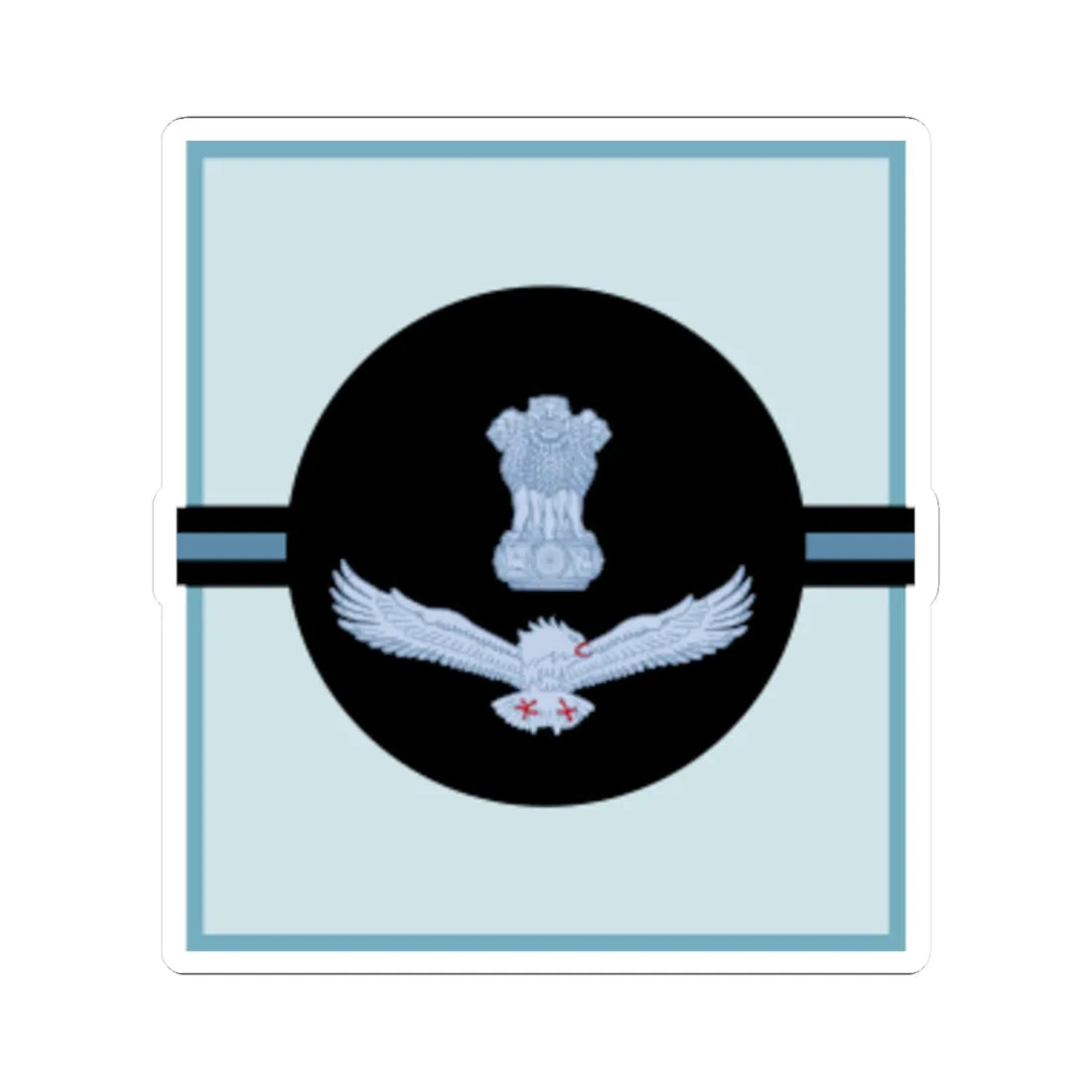 India Air OR 8 (India) (Military Rank) STICKER Vinyl Kiss-Cut Decal 4 Inch White - The Sticker Space