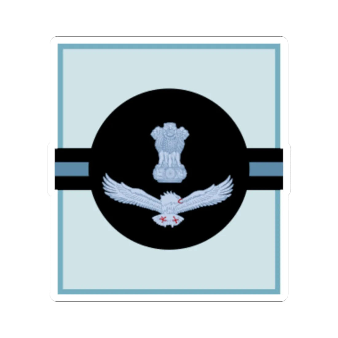 India Air OR 9 (India) (Military Rank) STICKER Vinyl Kiss-Cut Decal 2 Inch White - The Sticker Space