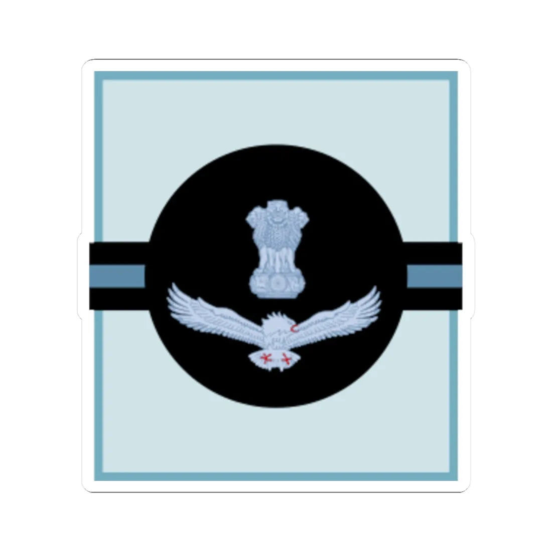 India Air OR 9 (India) (Military Rank) STICKER Vinyl Kiss-Cut Decal 3 Inch White - The Sticker Space