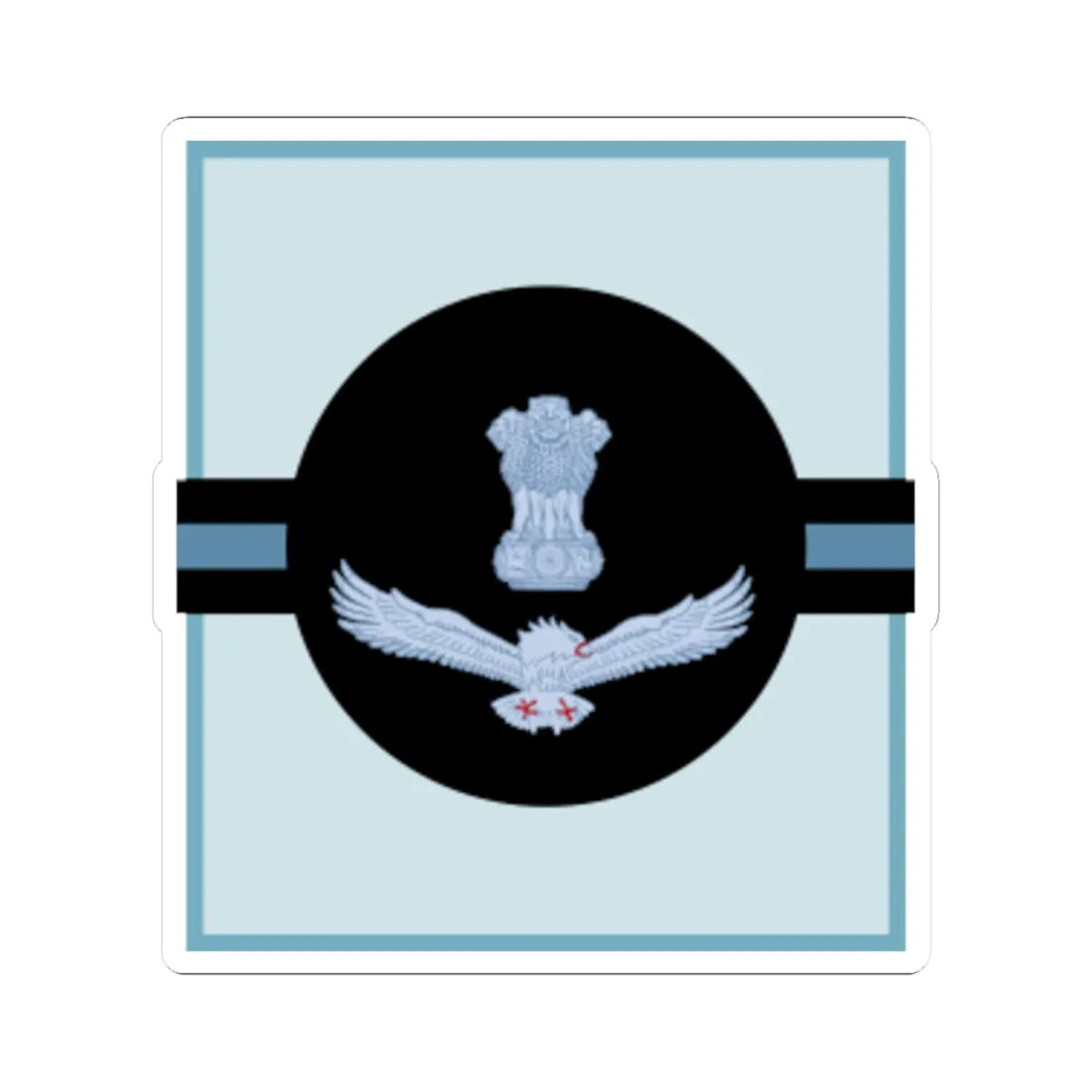 India Air OR 9 (India) (Military Rank) STICKER Vinyl Kiss-Cut Decal 4 Inch White - The Sticker Space
