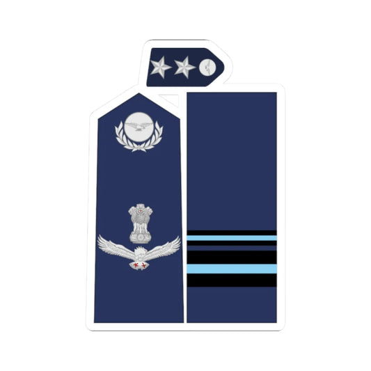 India AirForce OF 7 collected (India) (Military Rank) STICKER Vinyl Kiss-Cut Decal 2 Inch White - The Sticker Space