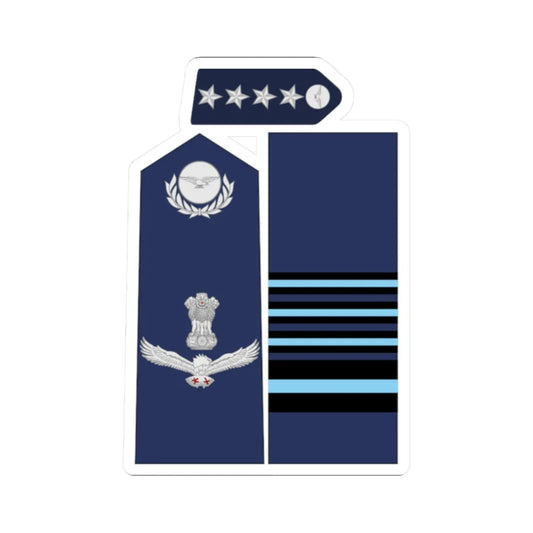 India AirForce OF 9 collected (India) (Military Rank) STICKER Vinyl Kiss-Cut Decal 2 Inch White - The Sticker Space