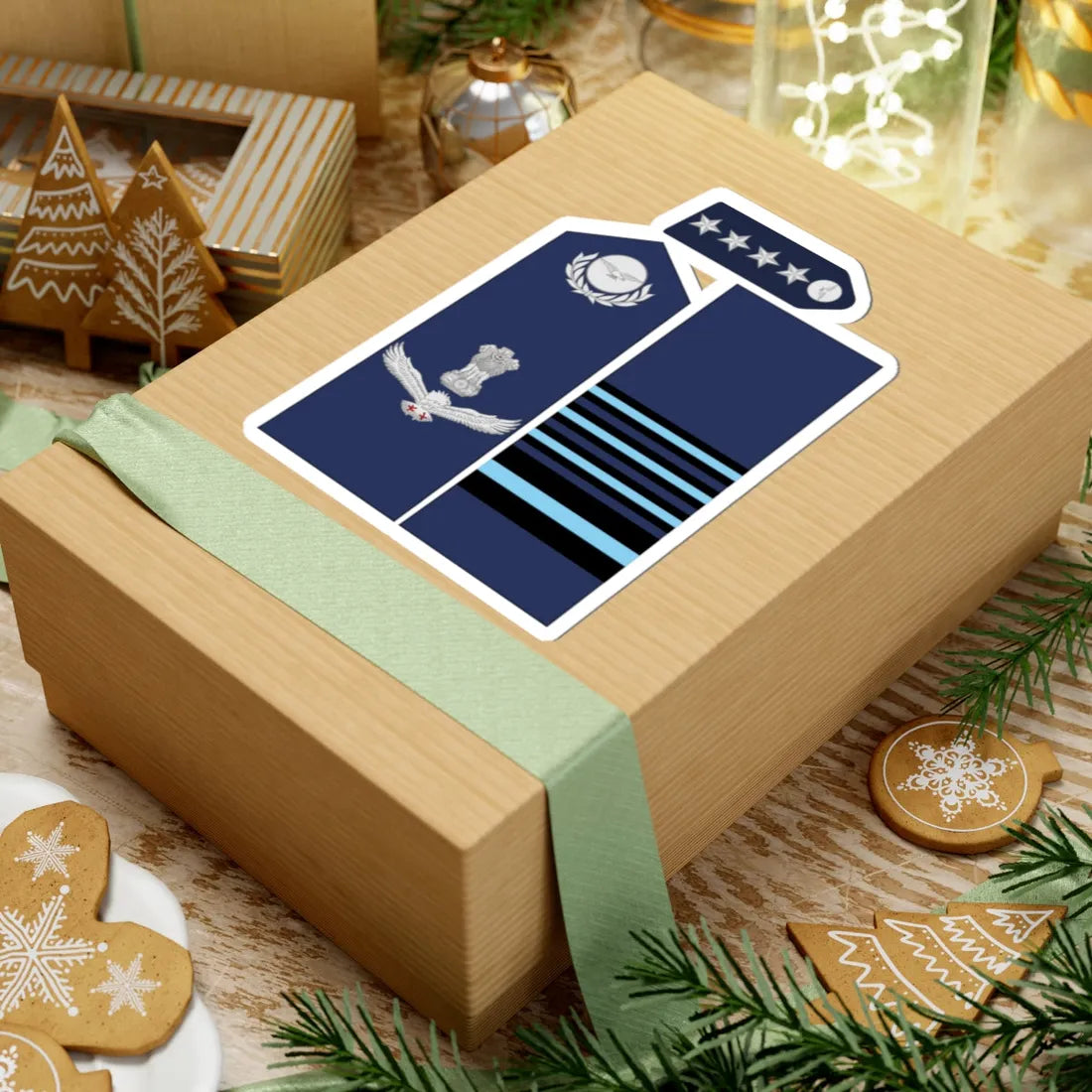 India AirForce OF 9 collected (India) (Military Rank) STICKER Vinyl Kiss-Cut Decal - The Sticker Space