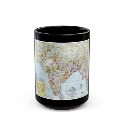 India and Burma (1946) (Map) Black Coffee Mug-15oz-The Sticker Space