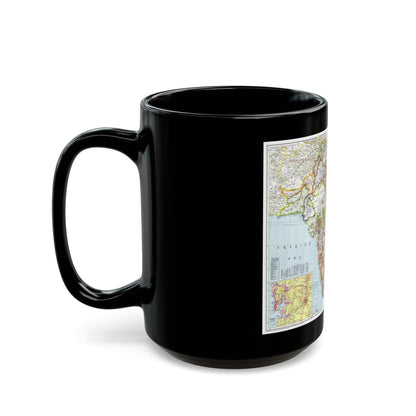 India and Burma (1946) (Map) Black Coffee Mug-The Sticker Space