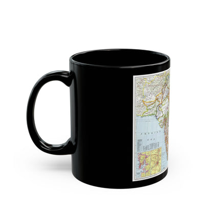 India and Burma (1946) (Map) Black Coffee Mug-The Sticker Space