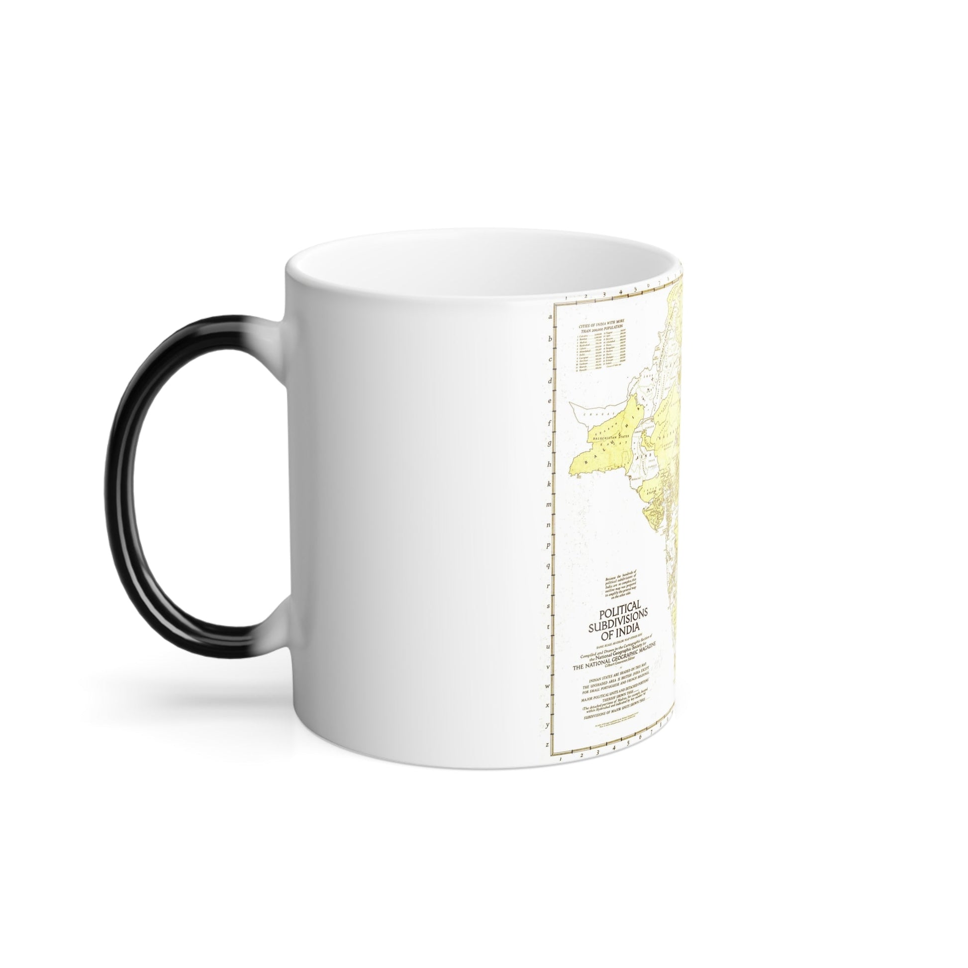 India - Political Subdivisions (1946) (Map) Color Changing Mug 11oz-11oz-The Sticker Space