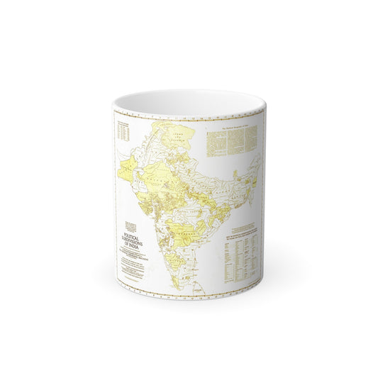 India - Political Subdivisions (1946) (Map) Color Changing Mug 11oz-11oz-The Sticker Space