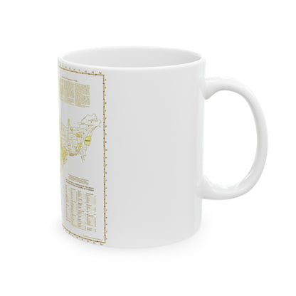 India - Political Subdivisions (1946) (Map) White Coffee Mug-The Sticker Space