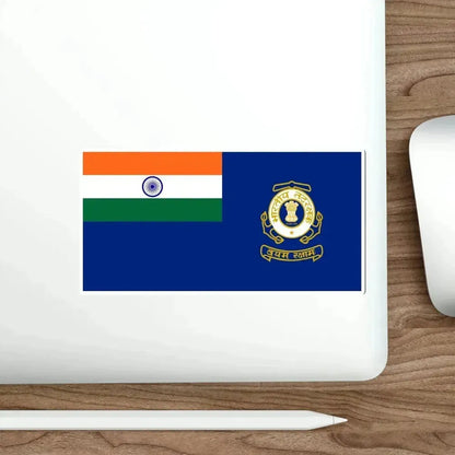 Indian Coast Guard Flag (India) STICKER Vinyl Die-Cut Decal - The Sticker Space
