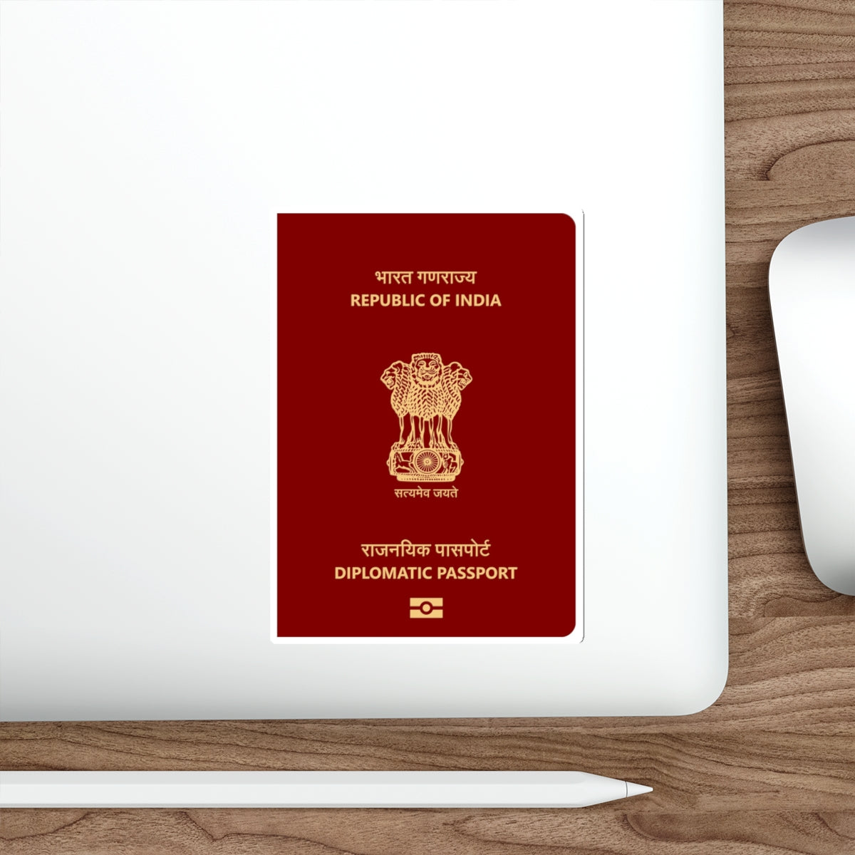 Indian Diplomatic Passport STICKER Vinyl Die-Cut Decal-The Sticker Space