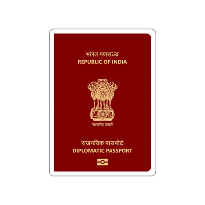 Indian Diplomatic Passport STICKER Vinyl Die-Cut Decal-White-The Sticker Space