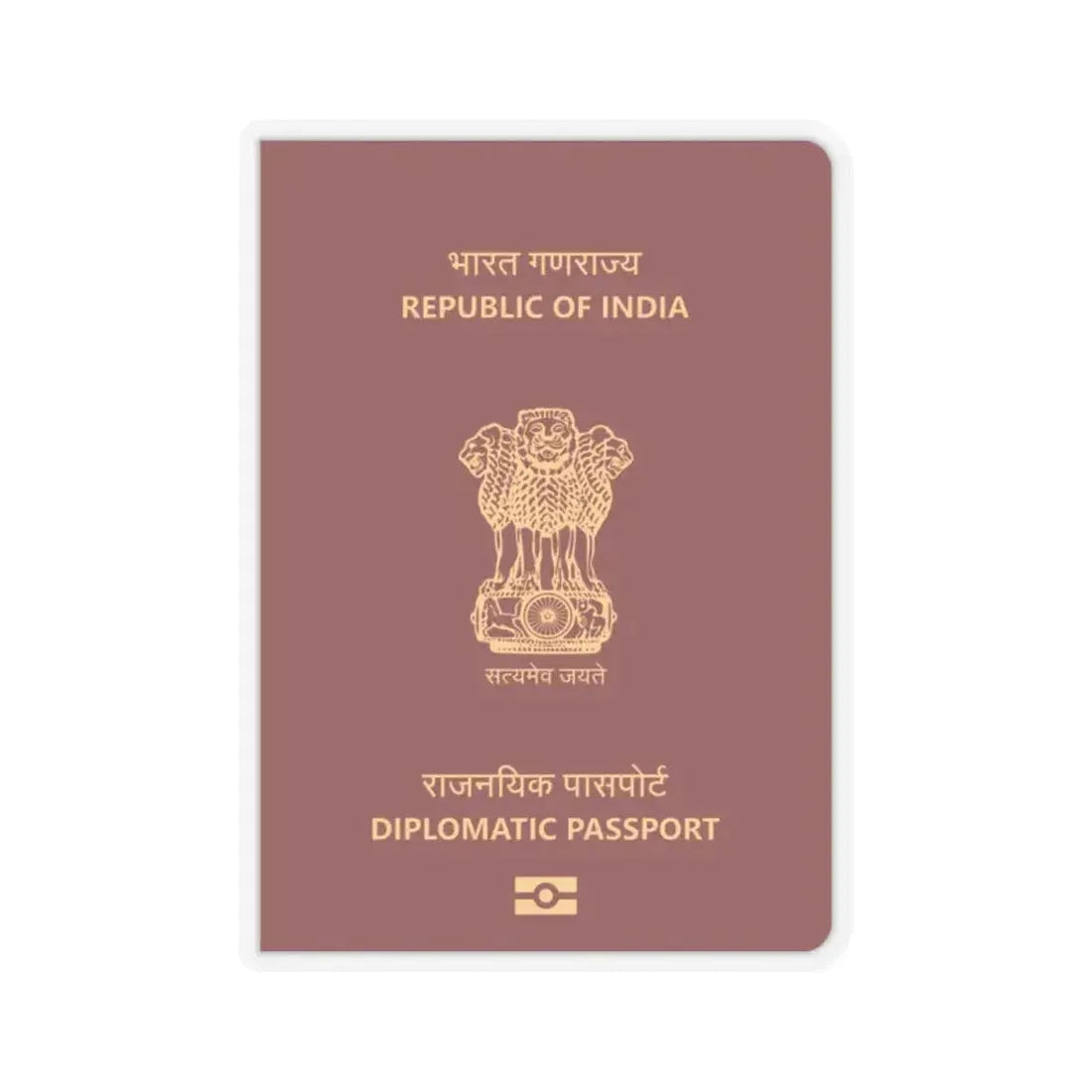 Indian Diplomatic Passport - STICKER Vinyl Kiss-Cut Decal 2 Inch Transparent - The Sticker Space