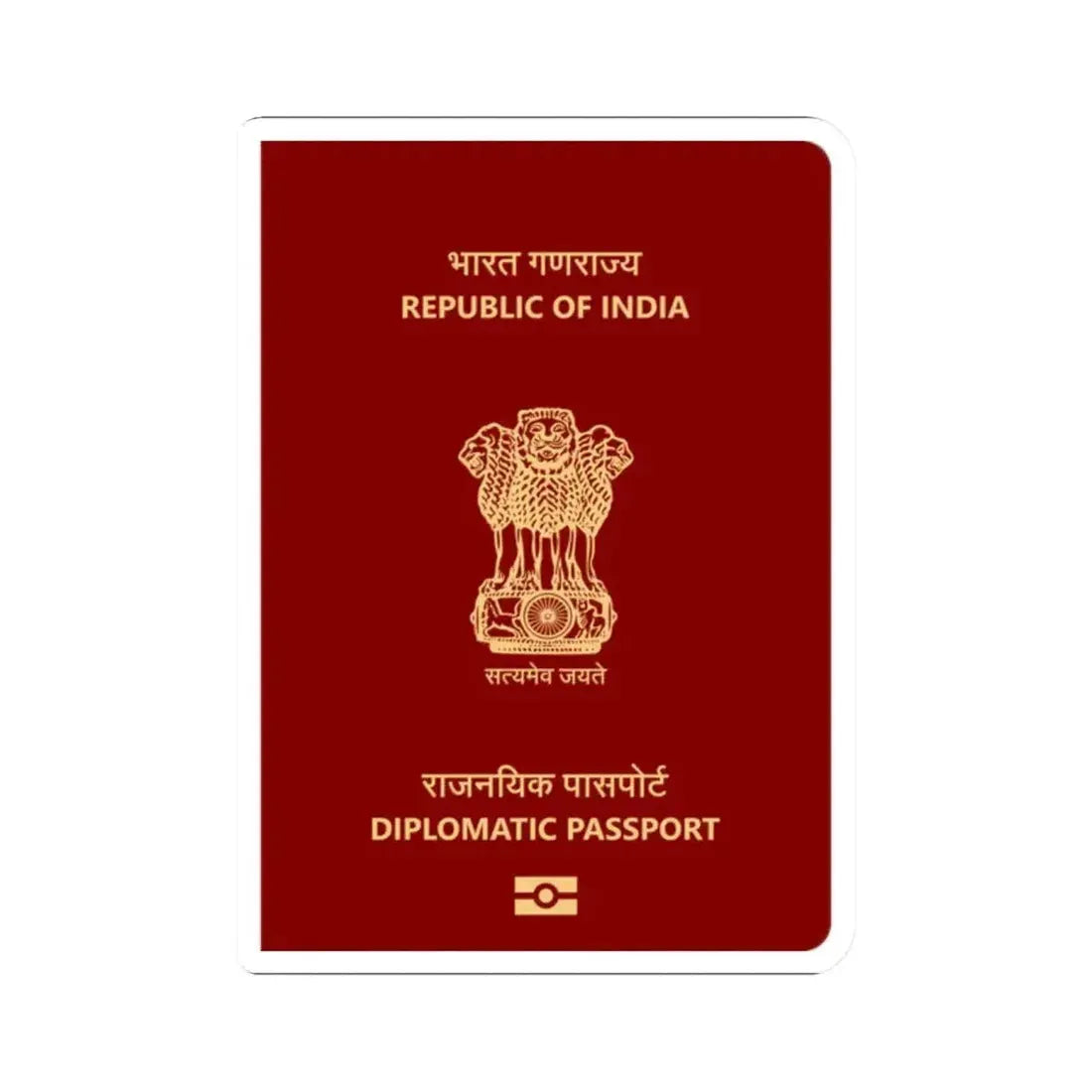 Indian Diplomatic Passport - STICKER Vinyl Kiss-Cut Decal 2 Inch White - The Sticker Space