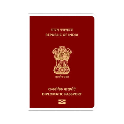 Indian Diplomatic Passport - STICKER Vinyl Kiss-Cut Decal 2 Inch White - The Sticker Space