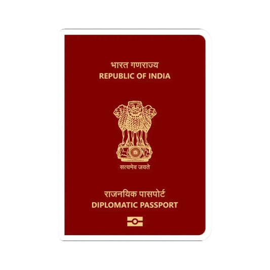 Indian Diplomatic Passport - STICKER Vinyl Kiss-Cut Decal 2 Inch White - The Sticker Space