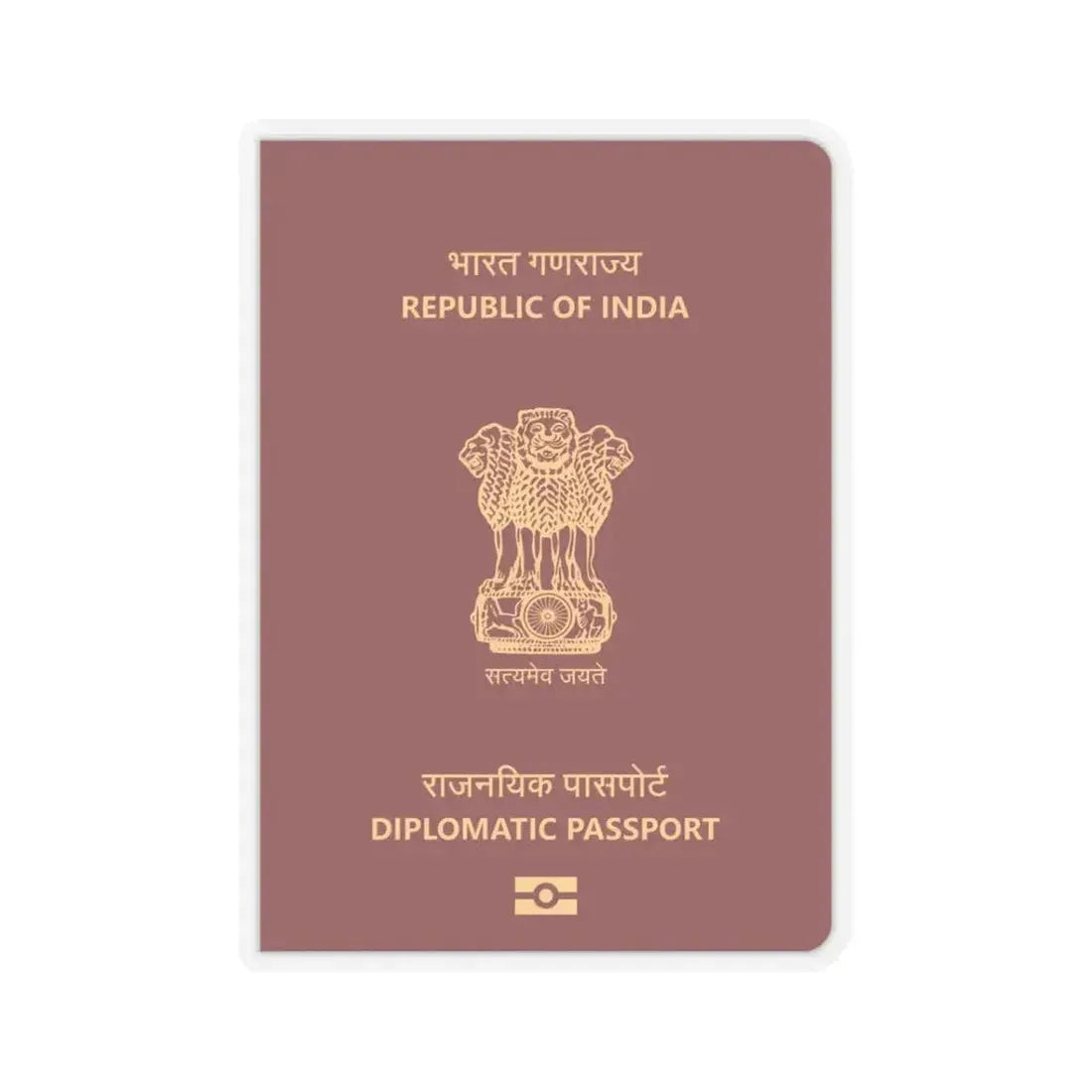 Indian Diplomatic Passport - STICKER Vinyl Kiss-Cut Decal 3 Inch Transparent - The Sticker Space