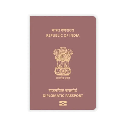 Indian Diplomatic Passport - STICKER Vinyl Kiss-Cut Decal 3 Inch Transparent - The Sticker Space