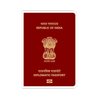 Indian Diplomatic Passport - STICKER Vinyl Kiss-Cut Decal 3 Inch White - The Sticker Space