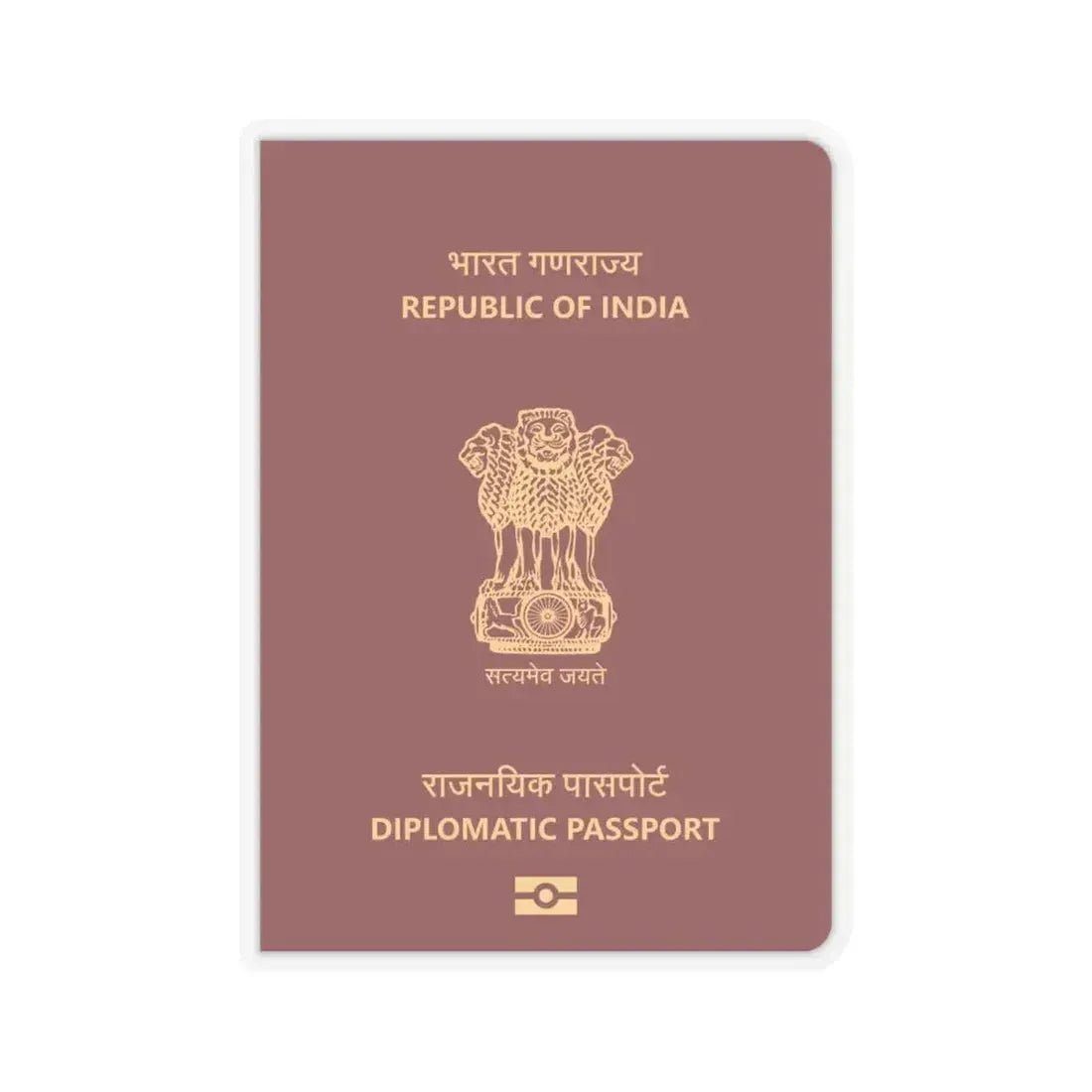 Indian Diplomatic Passport - STICKER Vinyl Kiss-Cut Decal 4 Inch Transparent - The Sticker Space