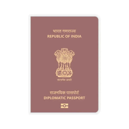 Indian Diplomatic Passport - STICKER Vinyl Kiss-Cut Decal 4 Inch Transparent - The Sticker Space