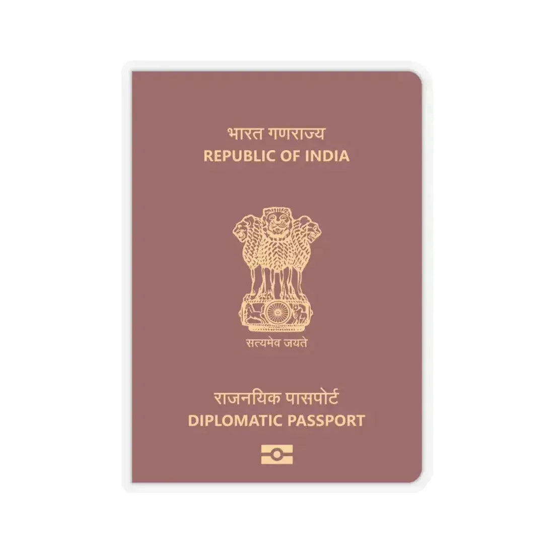 Indian Diplomatic Passport - STICKER Vinyl Kiss-Cut Decal 6 Inch Transparent - The Sticker Space