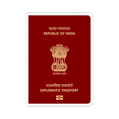 Indian Diplomatic Passport - STICKER Vinyl Kiss-Cut Decal 6 Inch White - The Sticker Space