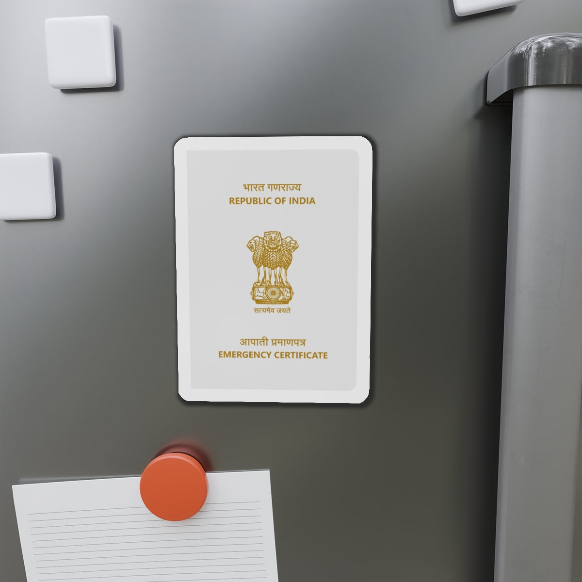 Indian Emergency Certificate - Die-Cut Magnet-The Sticker Space