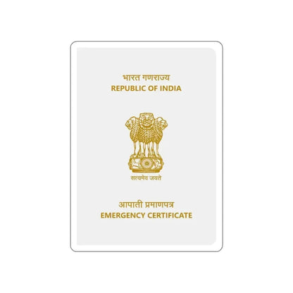 Indian Emergency Certificate STICKER Vinyl Die-Cut Decal 2 Inch - The Sticker Space