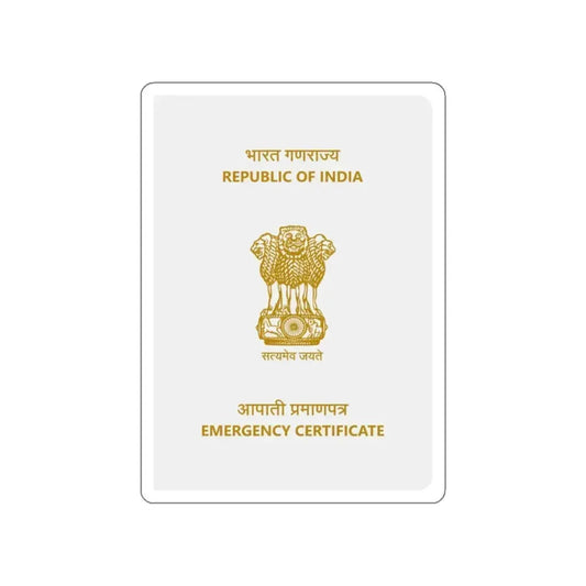 Indian Emergency Certificate STICKER Vinyl Die-Cut Decal 2 Inch - The Sticker Space