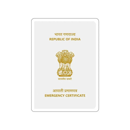 Indian Emergency Certificate STICKER Vinyl Die-Cut Decal 3 Inch - The Sticker Space