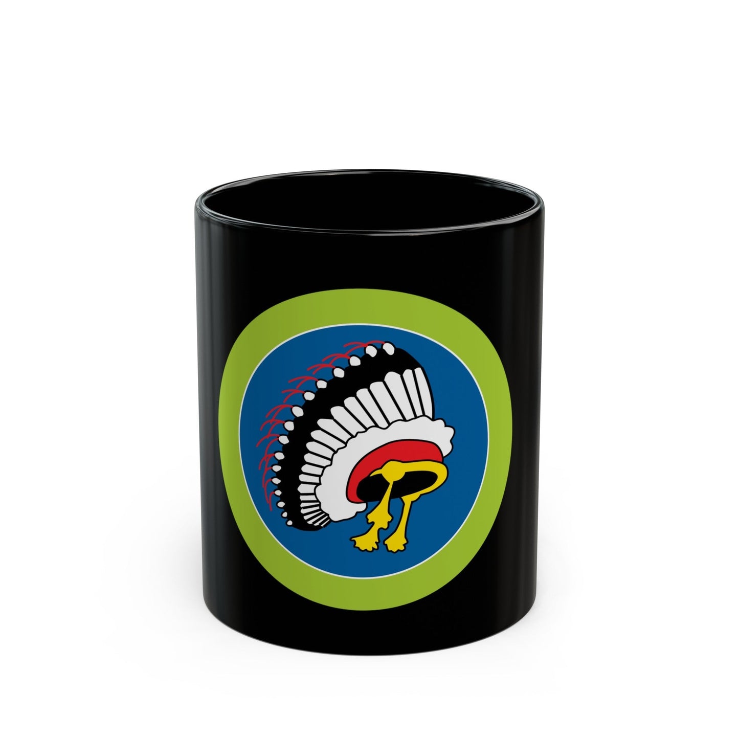 Indian Lore (Boy Scout Merit Badge) Black Coffee Mug-11oz-The Sticker Space