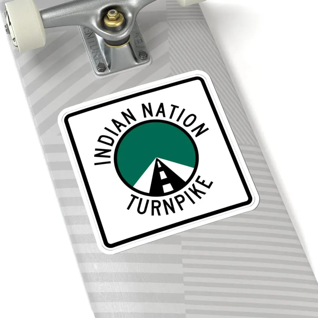 Indian Nation Turnpike (Oklahoma) (Road Sign) STICKER Vinyl Kiss-Cut Decal - The Sticker Space